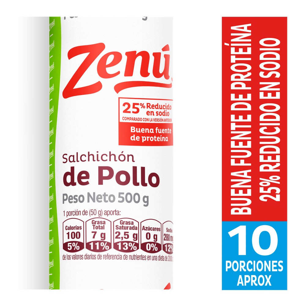 SALCHICHON POLLO ZENU*500GR