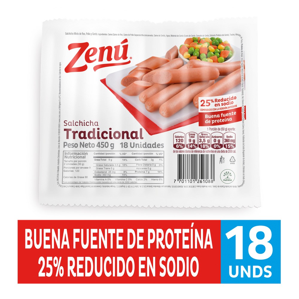 SALCHICHA TRADICIONAL  ZENU*450GR