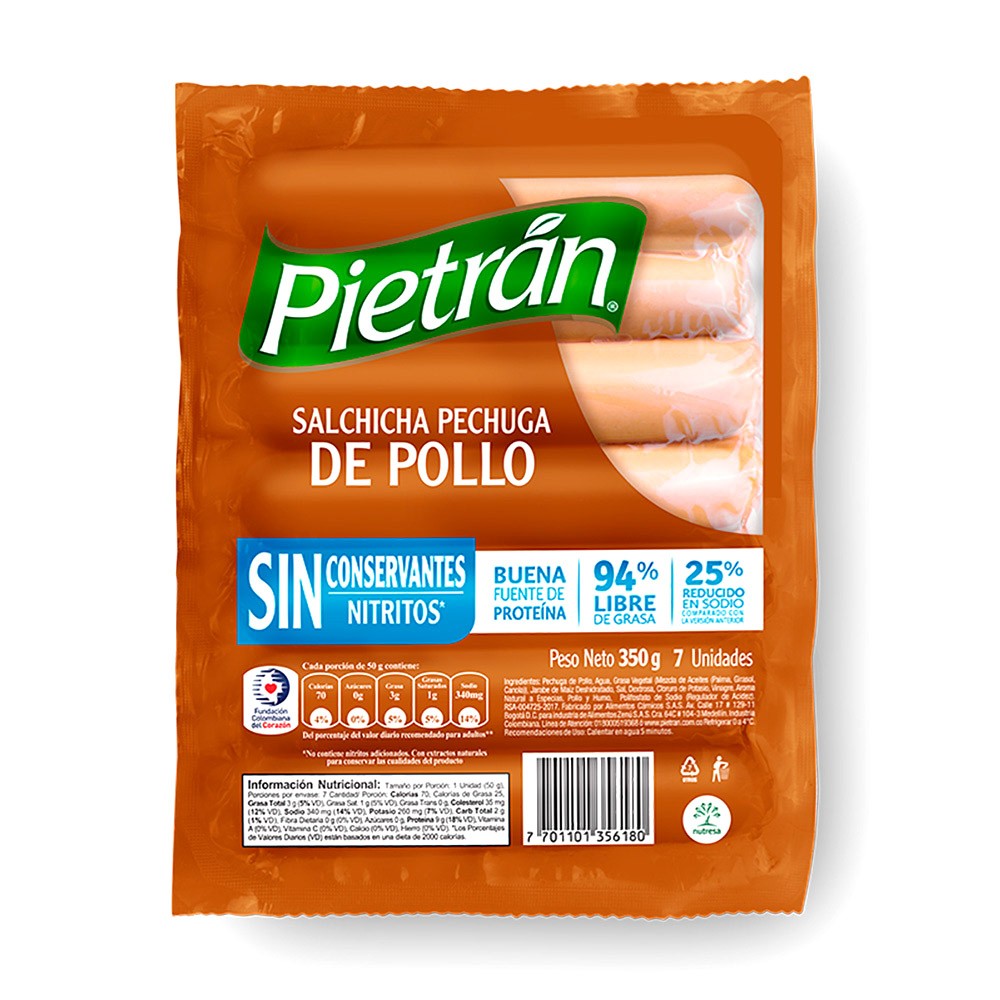 SALCHICHA DE POLLO PIETRAN  x 350GR