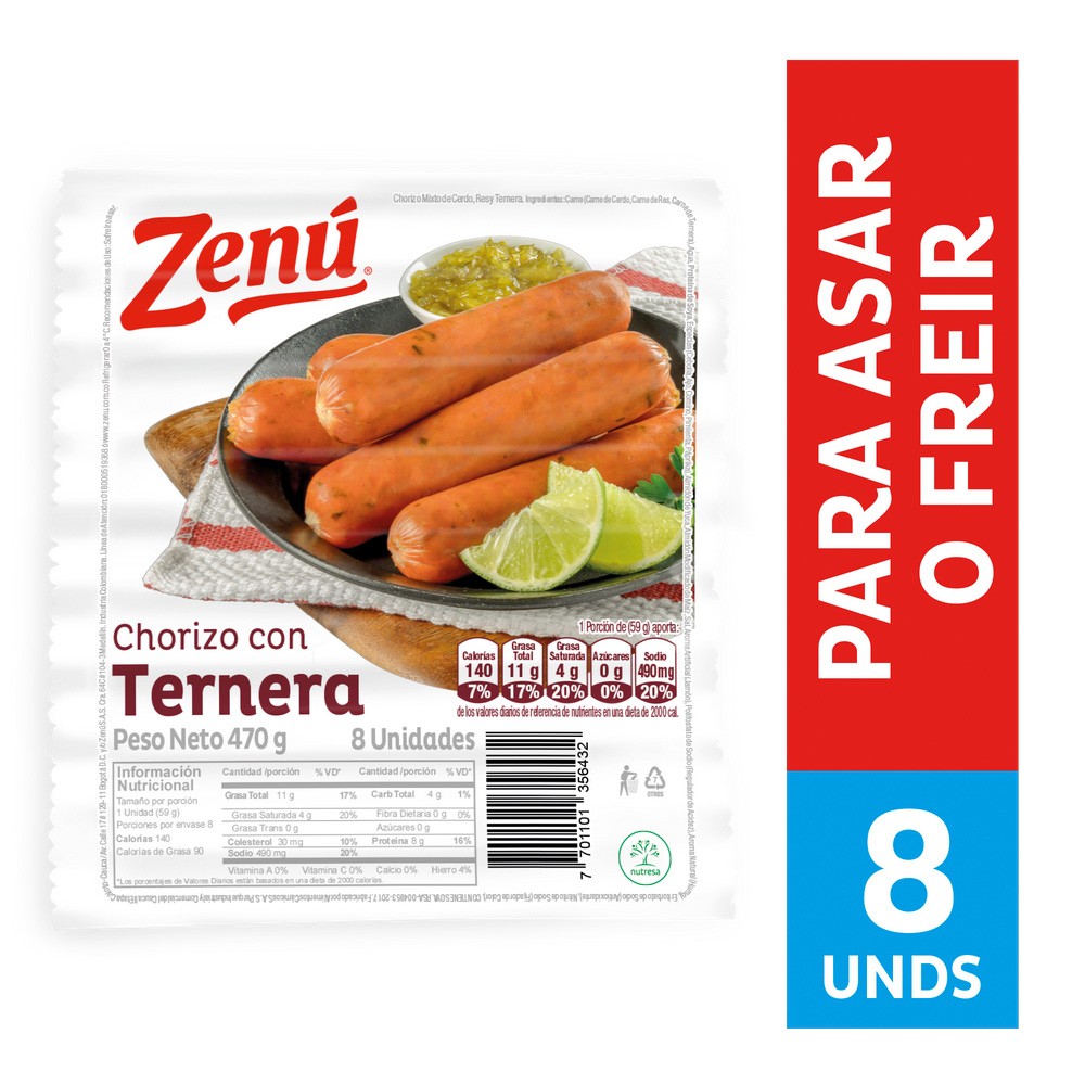 CHORIZO TERNERA ZENU x 470GR