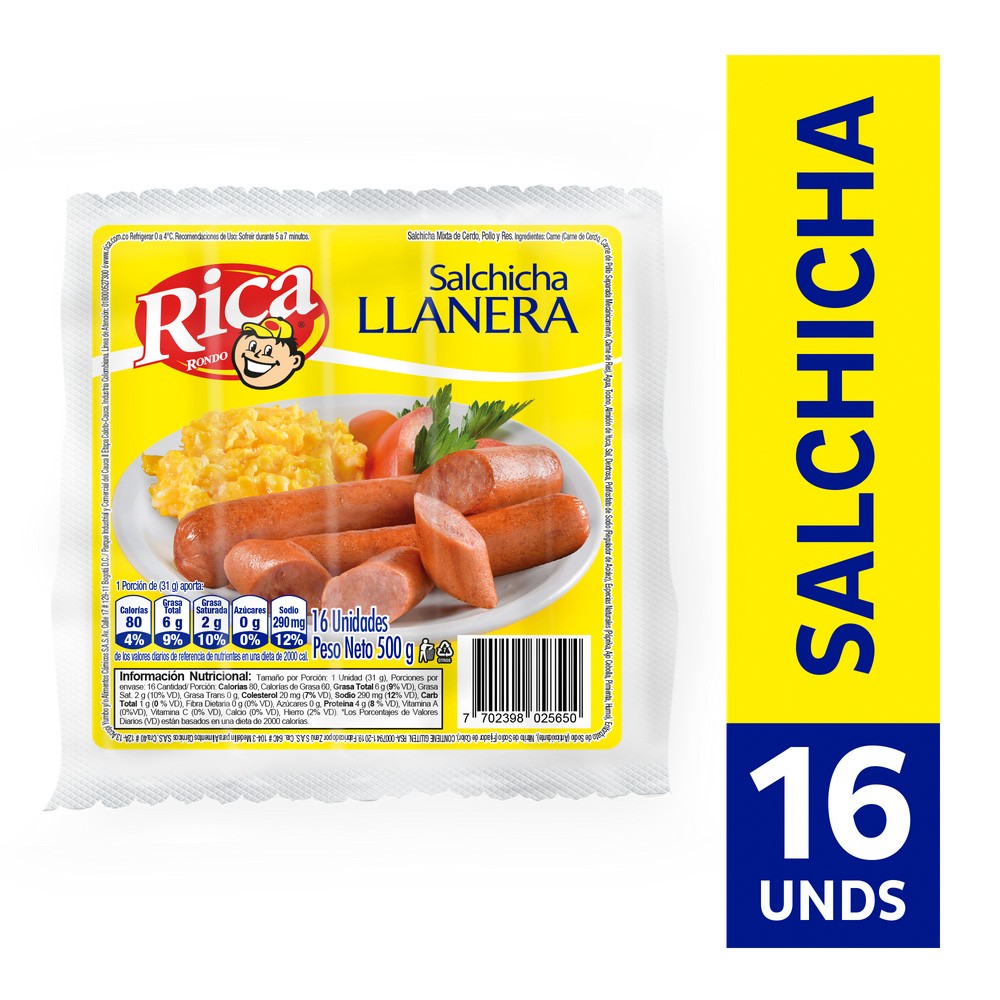 SALCHICHA LLANERA RICA*500GR