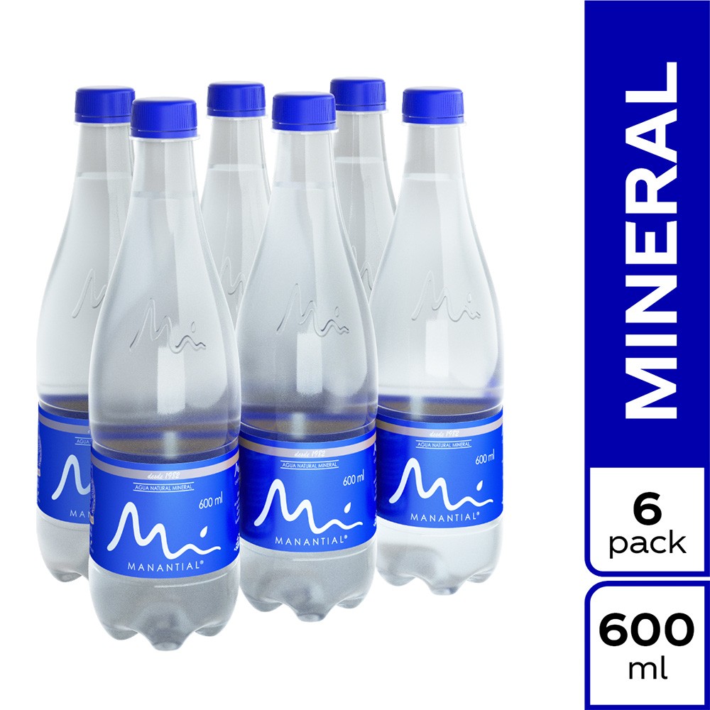 SIXPACK AGUA MANANTIAL  x 600 ML