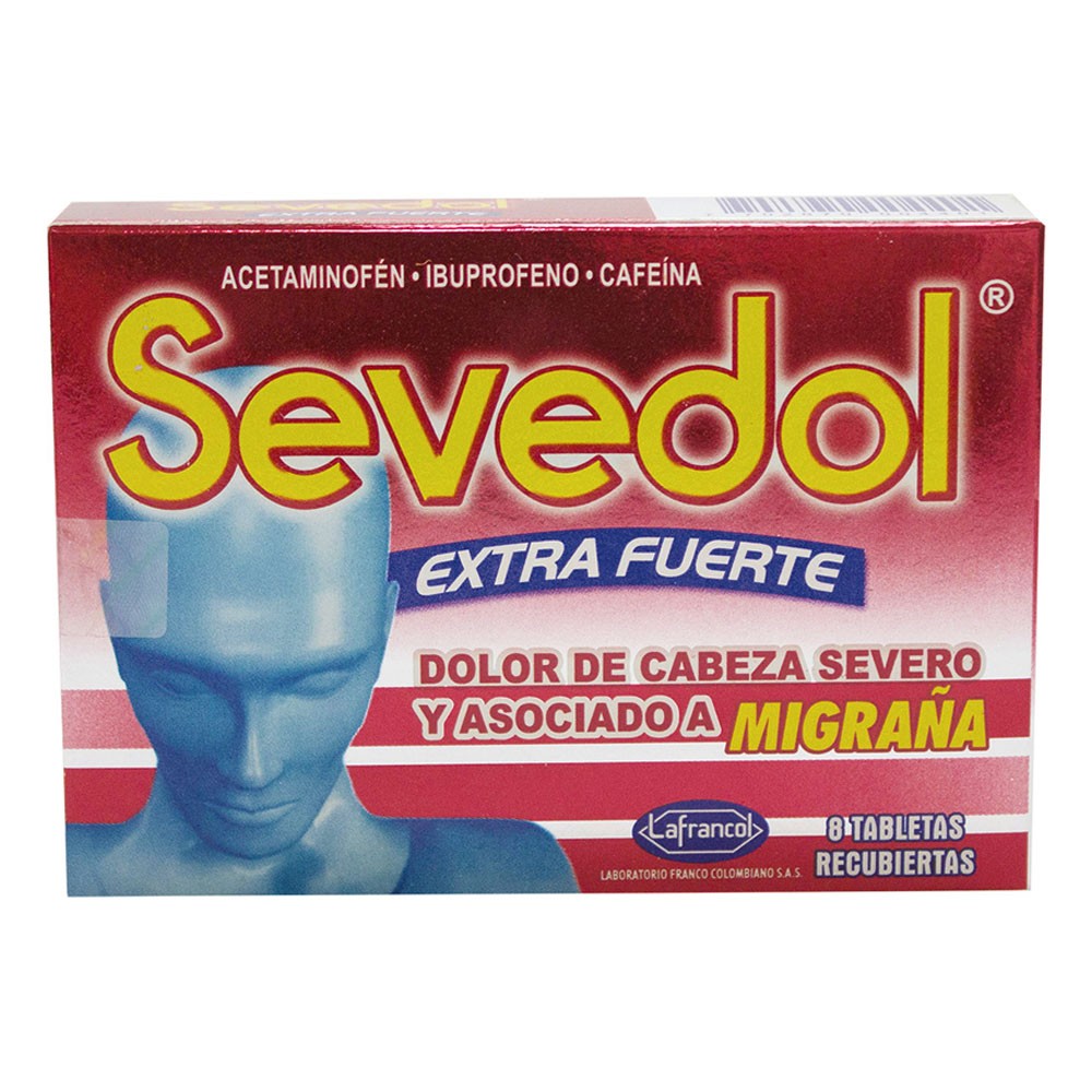 SEVEDOL EXTRA FUERTE  x 8U TABLETAS