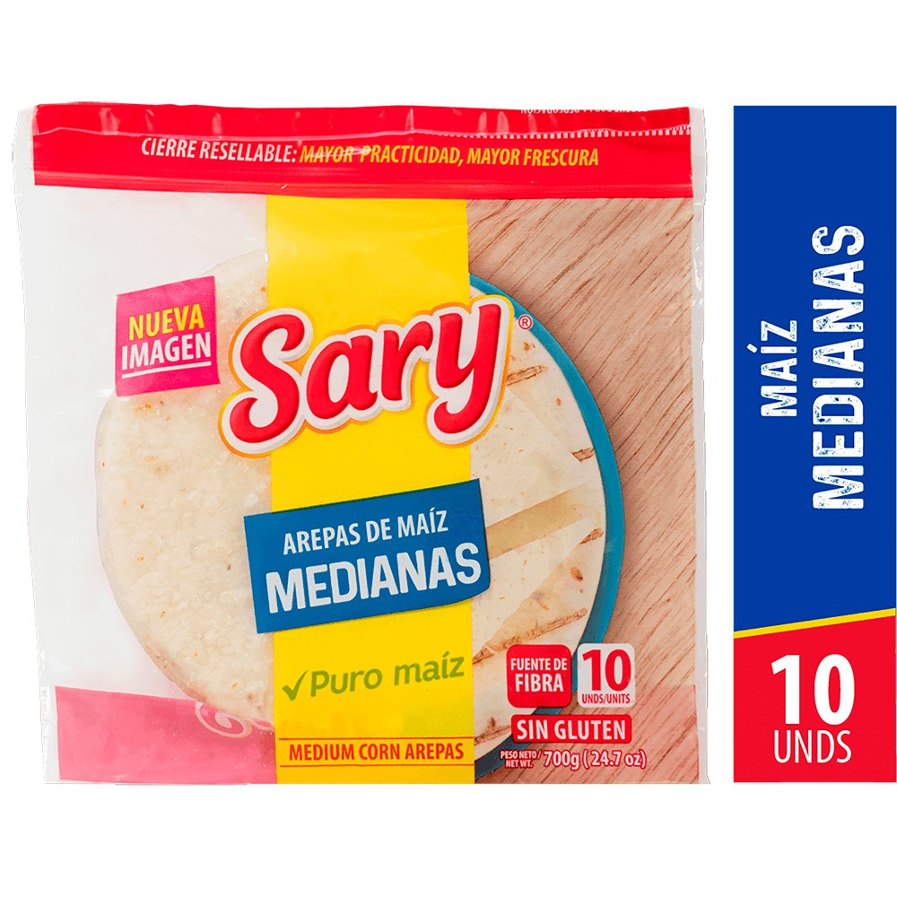 AREPA TELA BLANCA MED E/DELG SARY *700GR