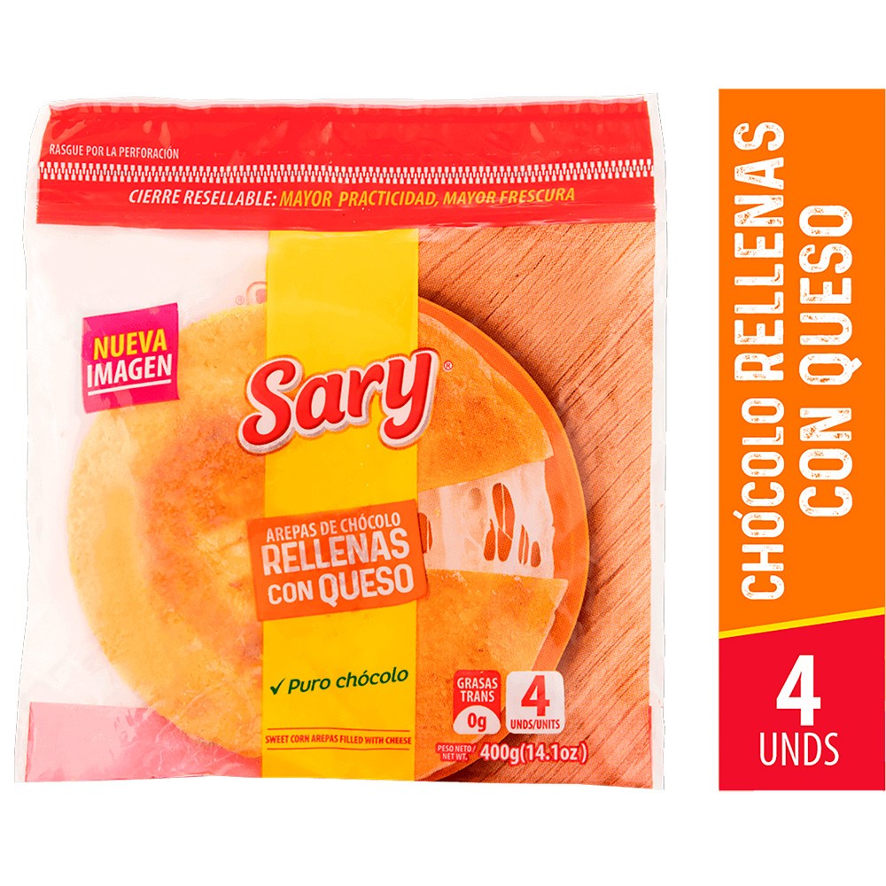AREPA DE CHOCOLO RELL QUESO SARY *400 GR