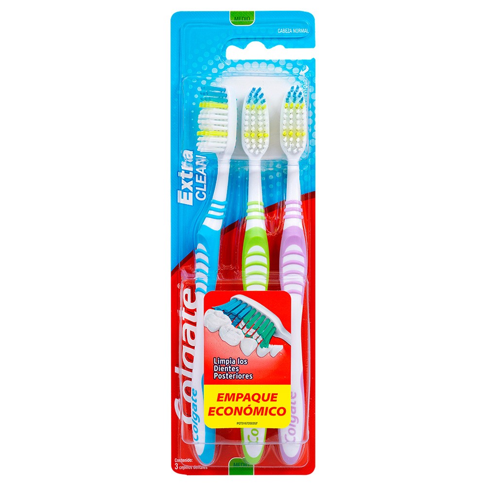 CEPILLO DEN COLGATE EXT CLEAN MED 3 PACK