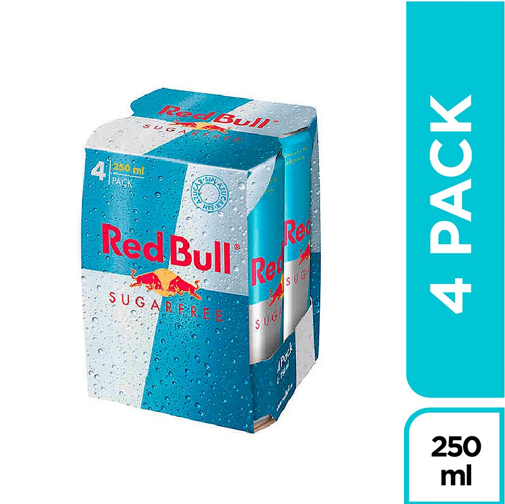 BEBIDA ENERGY RED BULL SIN AZUC 4U*250ML