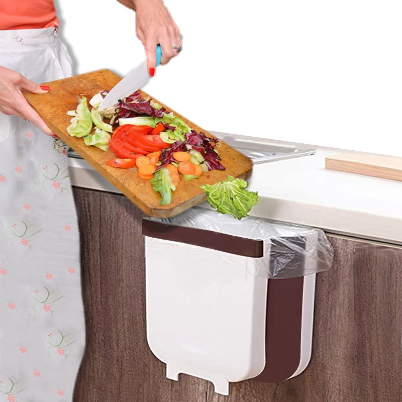 BASURERO COCINA PLEGABLE COLGANTE CONTENEDOR PAPELERA