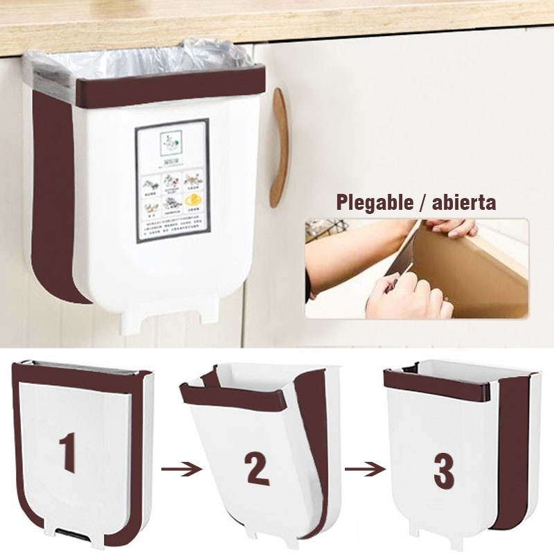BASURERO COCINA PLEGABLE COLGANTE CONTENEDOR PAPELERA