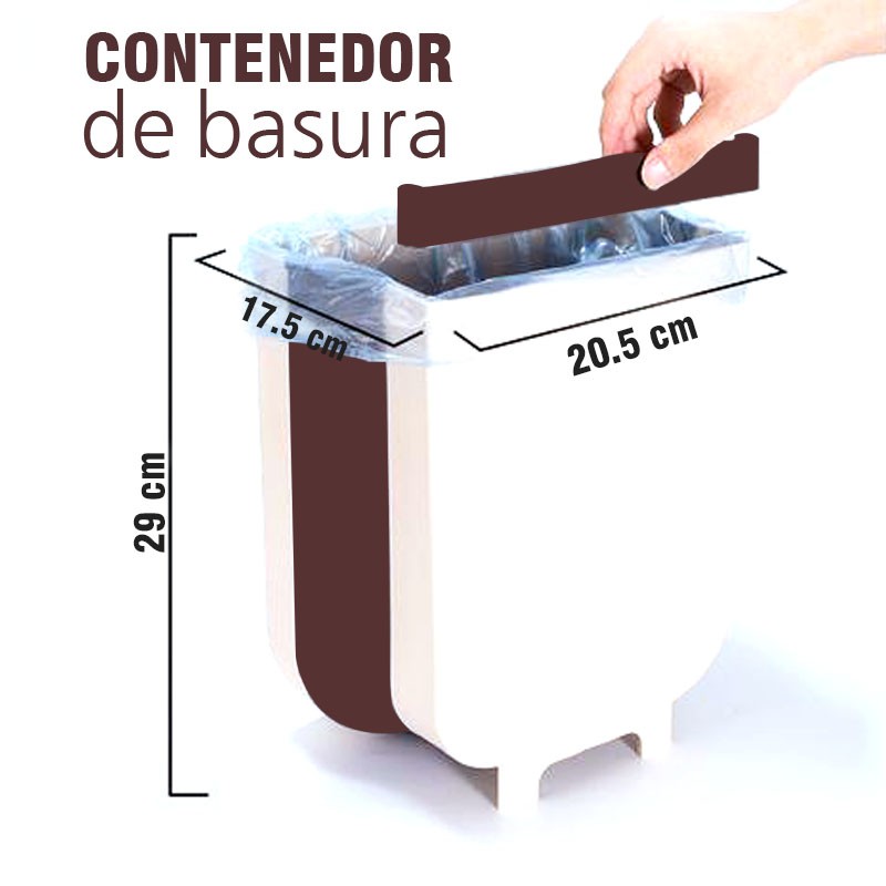 BASURERO COCINA PLEGABLE COLGANTE CONTENEDOR PAPELERA