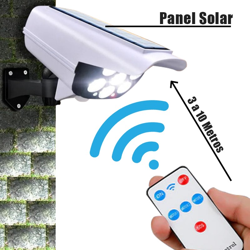 LÁMPARA PARED SOLAR SIMULACIÓN CÁMARA SEGURIDAD LED