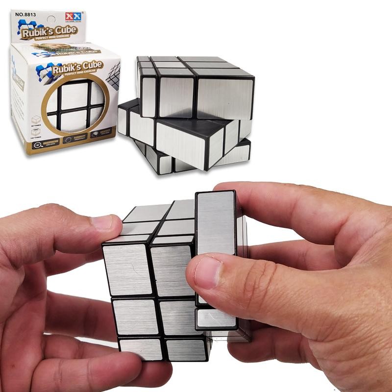 RUBIKS CUBE PLATEADO JUGUETES DESTREZA CUBO JUGUETERÍA DIDÁCTICO INTELIGENCIA