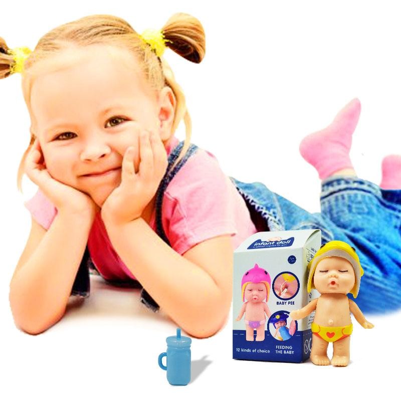 BEBES INFANT DOLL GORRO AMARILLO JUGUETES MUÑECOS JUGUETERÍA TETERO