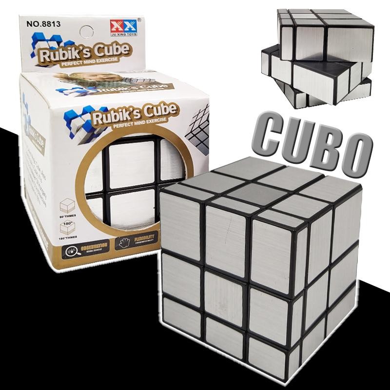RUBIKS CUBE PLATEADO JUGUETES DESTREZA CUBO JUGUETERÍA DIDÁCTICO INTELIGENCIA