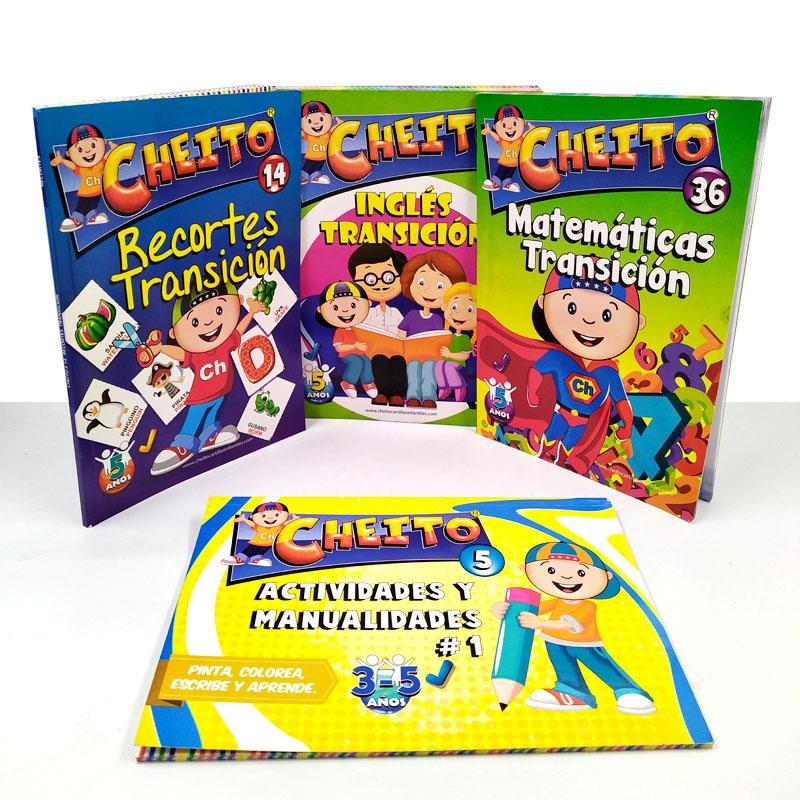 LIBROS APRENDIZAJE SET X4 INFANTIL ESCOLAR INGLES MATEMÁTICAS MANUALIDADES RECORTE