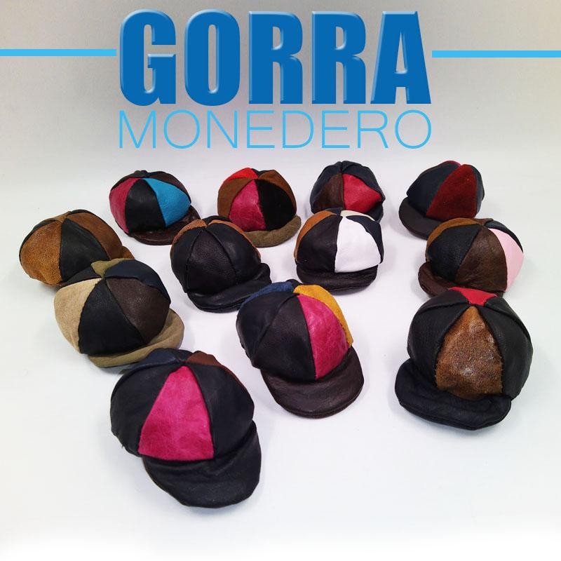 MONEDEROS CUERO CARTERA HOMBRES FORMA GORRA ACCESORIOS