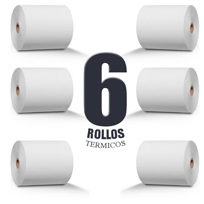 ROLLOS TÉRMICOS 6 UNIDADES IMPRESIONES 80X60MM ROLLO PAPELERÍA OFICINA