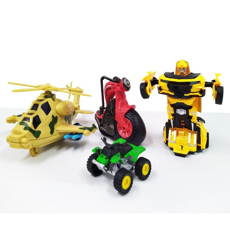 VEHÍCULOS JUGUETES FRICCIÓN SET 1 NIÑOS TRANSFORMERS HELICÓPTEROS