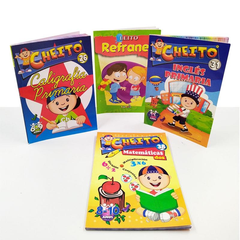 LIBROS SET X4 APRENDIZAJE INFANTIL ESCOLAR INGLES MATEMÁTICAS CALIGRAFÍA REFRANES