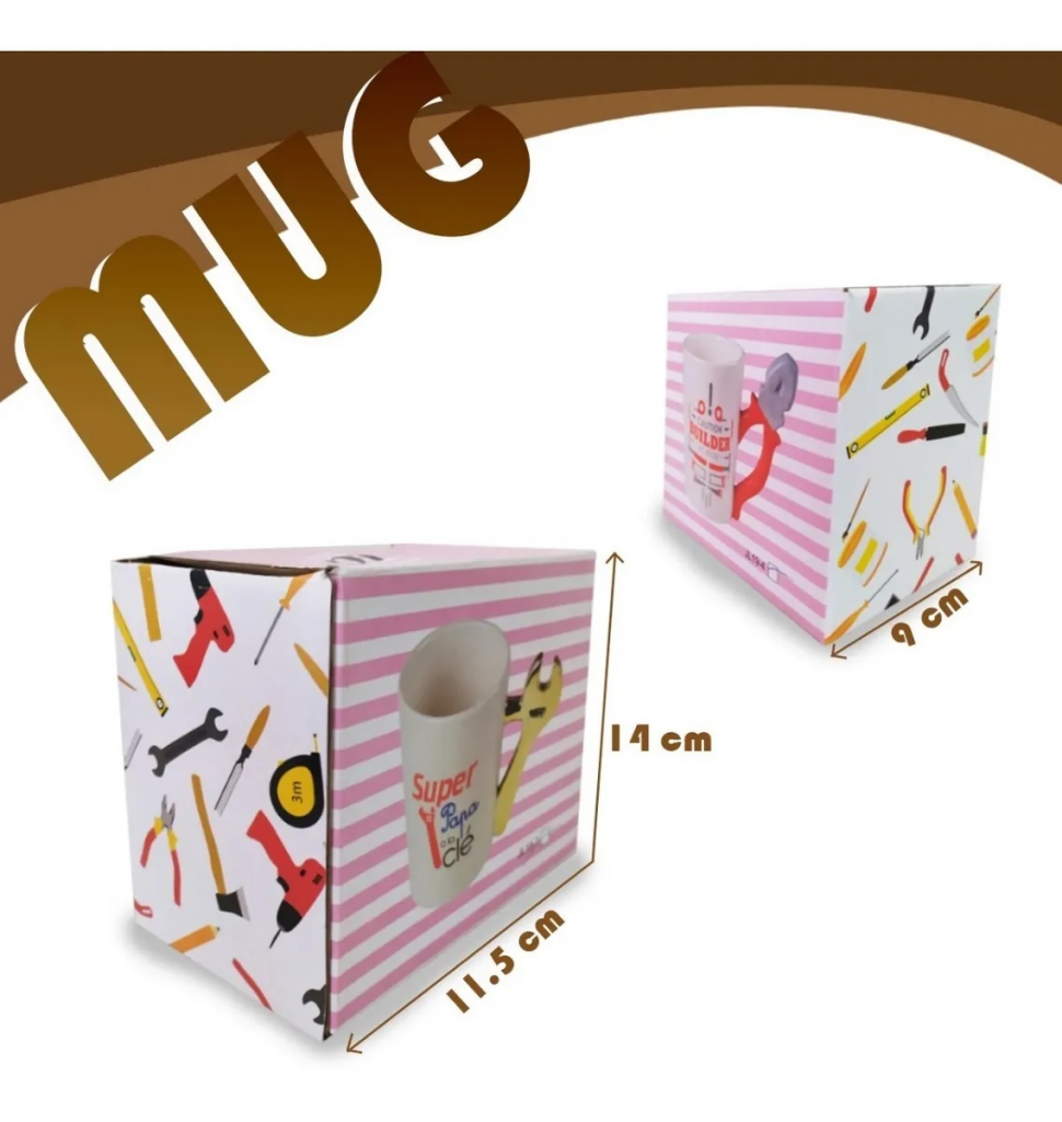 Mug Con Motivo Herramienta Llave Construcción Hogar Decoración