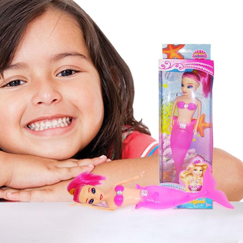 SIRENA MUÑECA ROSADA JUGUETES NIÑAS FIGURAS JUGUETERÍA