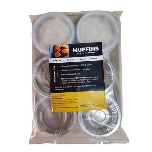 Muffins congelados de banano (6 unidades)