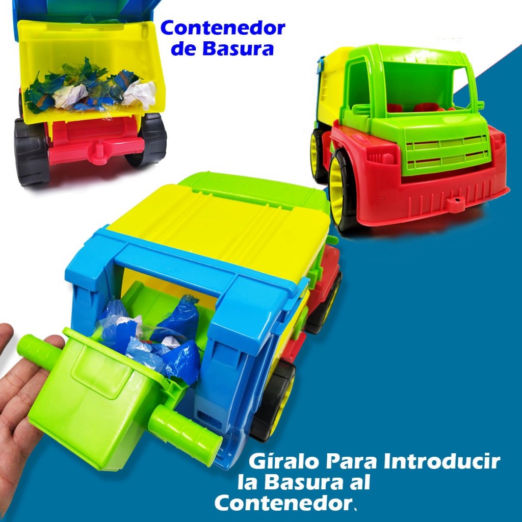 CARRO RECOLECTOR BASURA JUGUETE CAMIÓN ESCALA JUGUETERÍA DIDÁCTICO