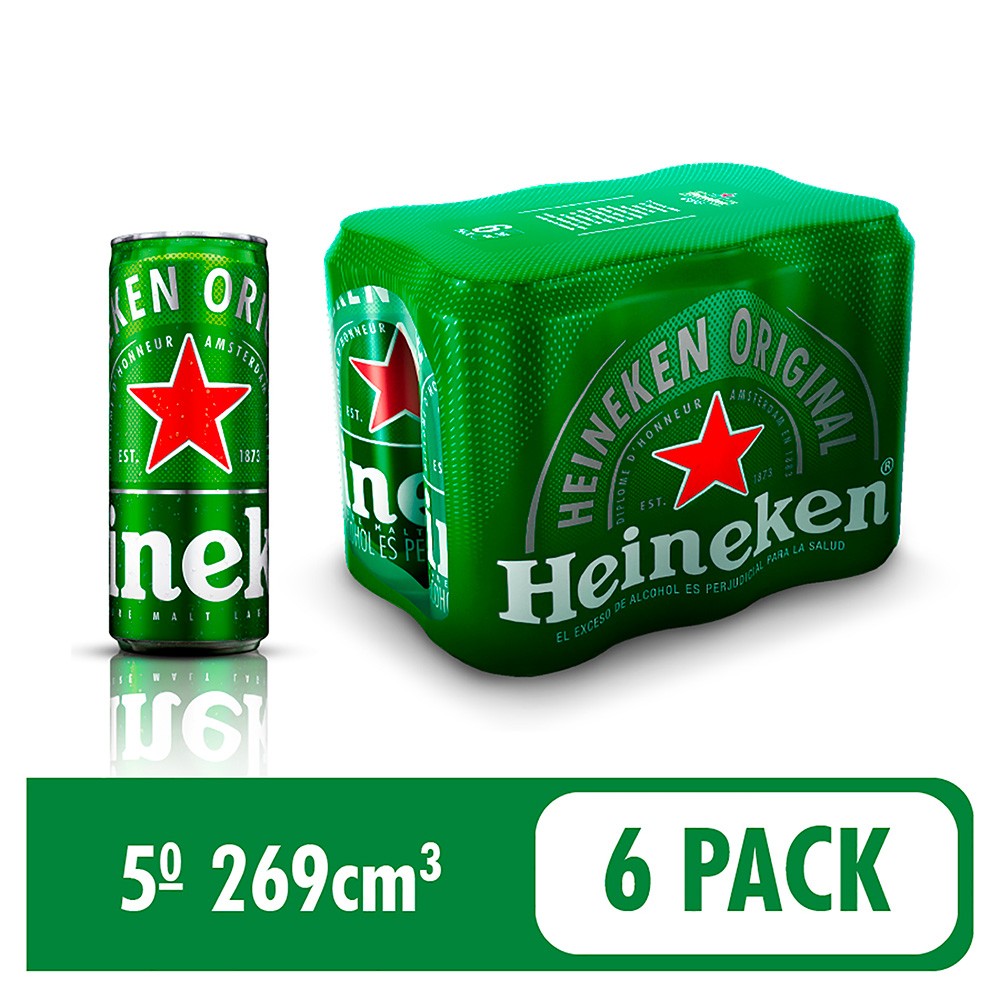 CERVEZA HEINEKEN LATA  x 269ML  X6UND