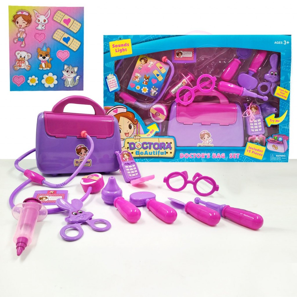 JUEGO MALETA DOCTORA JUGUETE INFANTIL SET MEDICO SONIDO LUCES DIDÁCTICO