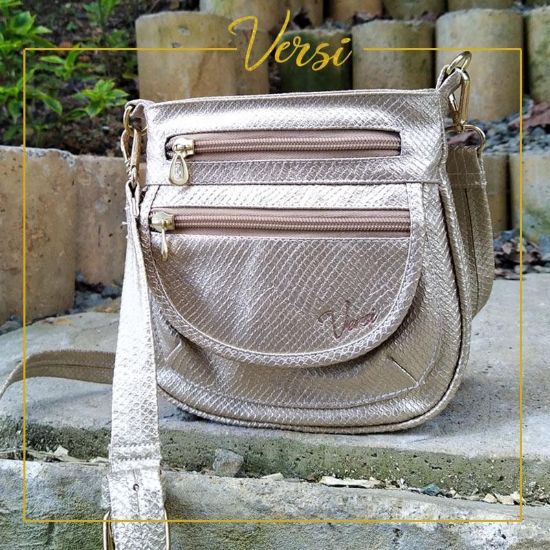 BOLSOS DISEÑO CORRUGADO DORADO FEMENINO