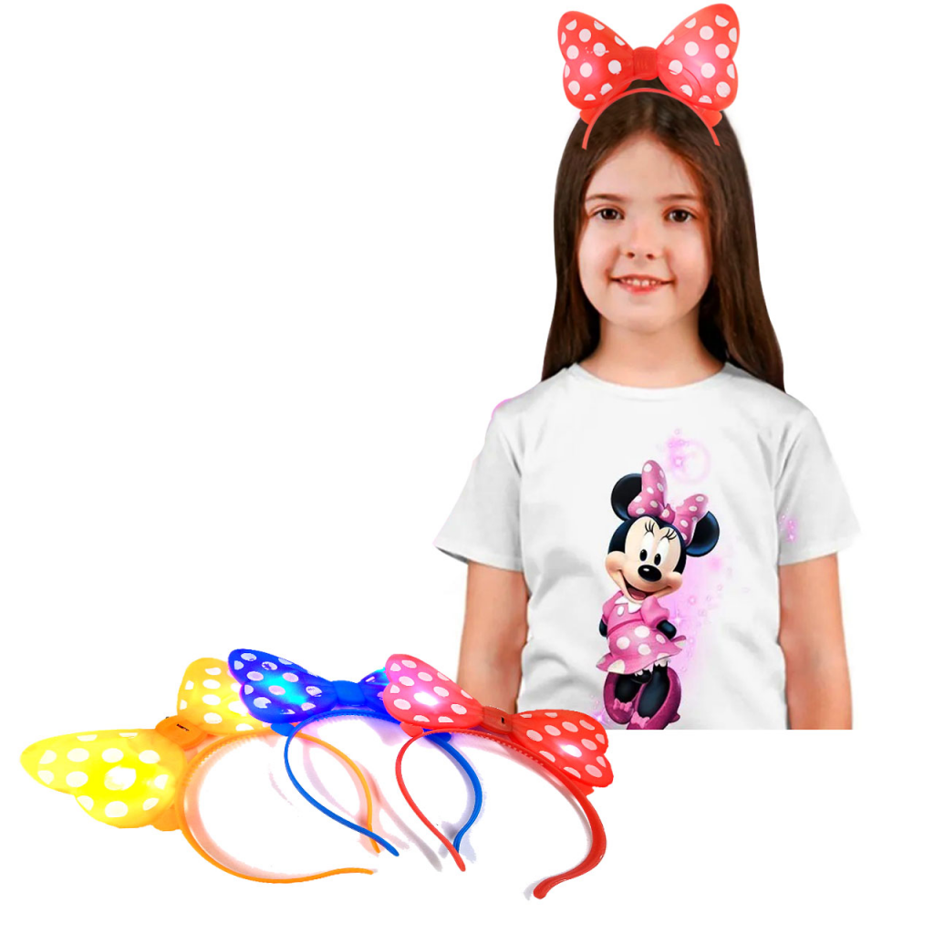 DIADEMA BALACA MINNIE LUCES JUGUETE NARANJA