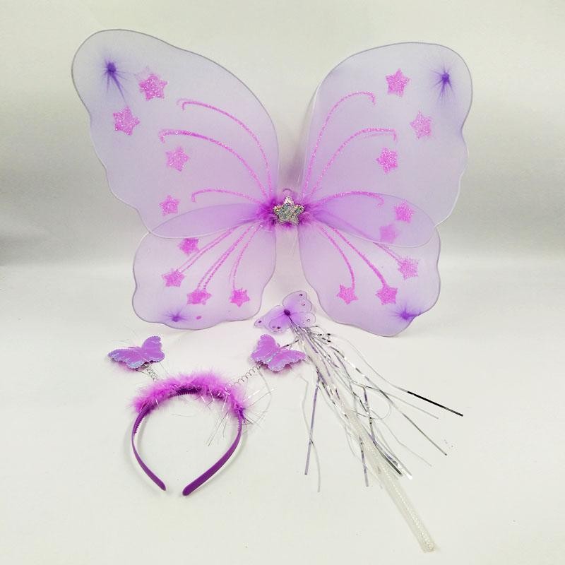 ALAS HADAS LILA JUGUETES NIÑAS DISFRAZ VARITA DIADEMA JUGUETERÍA