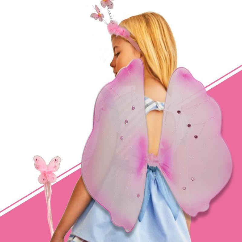 ALAS HADAS FUCSIA JUGUETES NIÑAS DISFRAZ VARITA DIADEMA JUGUETERÍA