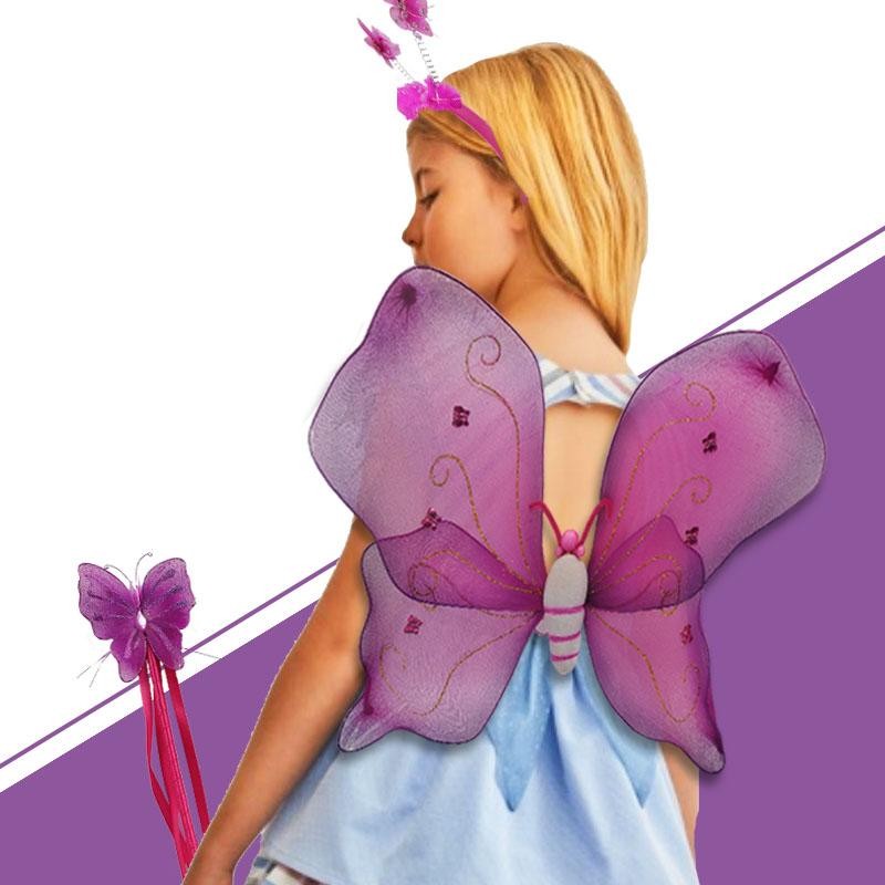 ALAS HADAS MORADAS JUGUETES NIÑAS DISFRAZ VARITA DIADEMA JUGUETERÍA