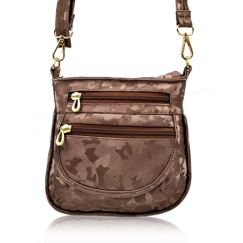 BOLSO  URBAEZ  VERSI TIPO CARTERA  CAFÉ CAMUFLADO FEMENINO MODA
