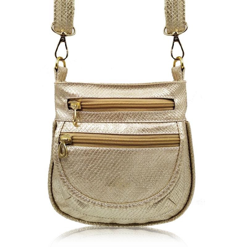 BOLSO URBAEZ VERSI  TIPO CARTERA CHAMPAÑA CORRUGADO FEMENINO MODA