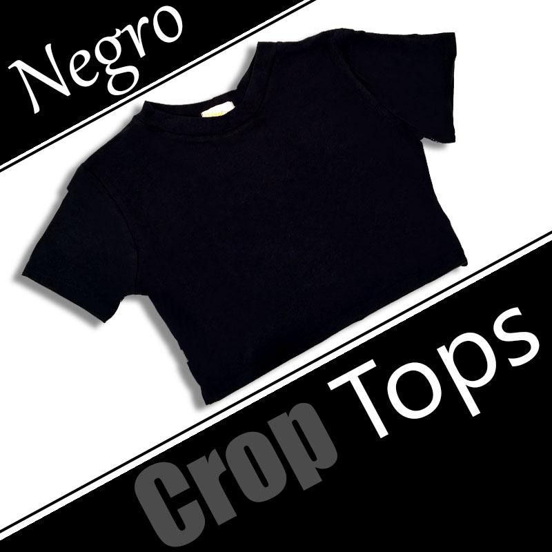 CROP TOPS NEGRO FEMENINO BLUSAS MUJER ROPA MODA VESTUARIO
