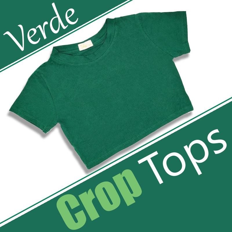 CROP TOPS VERDE FEMENINO BLUSAS MUJER ROPA MODA VESTUARIO
