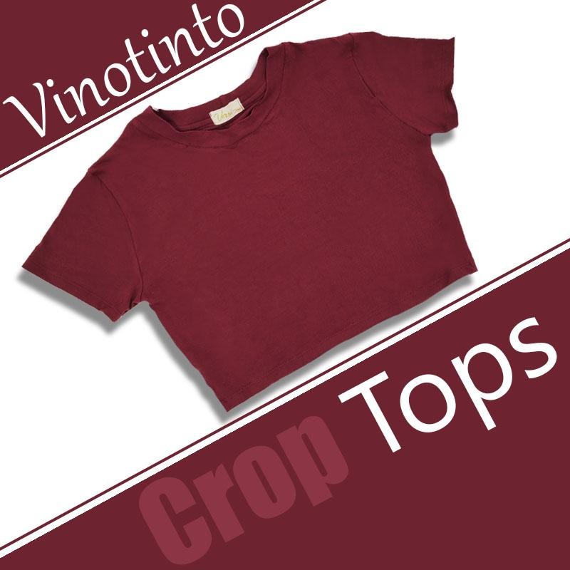 CROP TOPS VINOTINTO FEMENINO BLUSAS MUJER ROPA MODA VESTUARIO