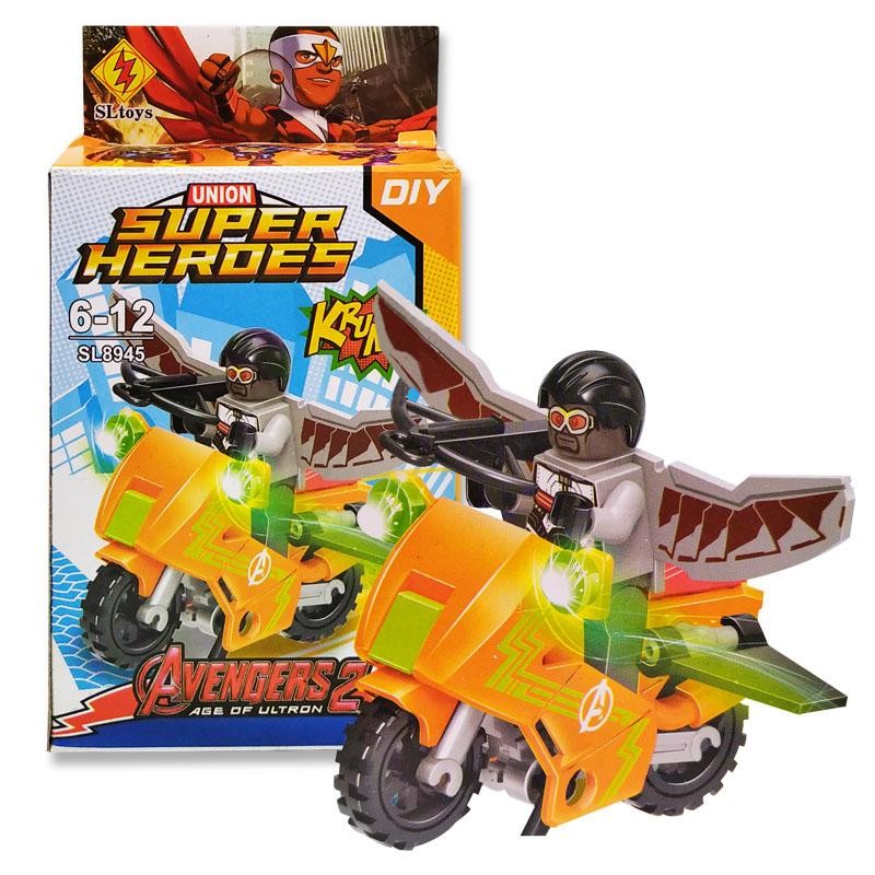 SUPER HÉROES ARMABLE FIGURA FALCON JUGUETE DIDÁCTICO BLOKS JUGUETERÍA