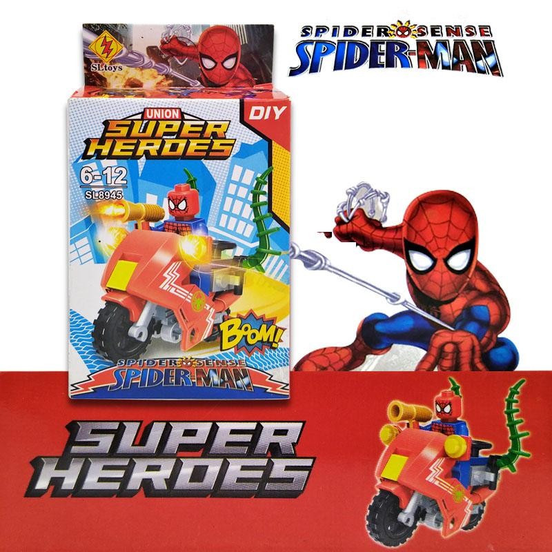 SUPER HÉROES ARMABLE FIGURA SPIDERMAN JUGUETE DIDÁCTICO BLOKS JUGUETERÍA