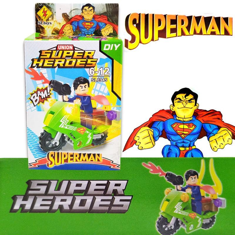 SUPER HÉROES ARMABLE FIGURA SUPERMAN JUGUETE DIDÁCTICO BLOKS JUGUETERÍA