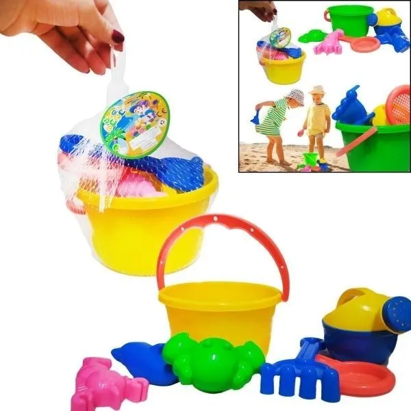 BALDE DE PLAYA DIDÁCTICO KIT DE PLAYA JUGUETERÍA