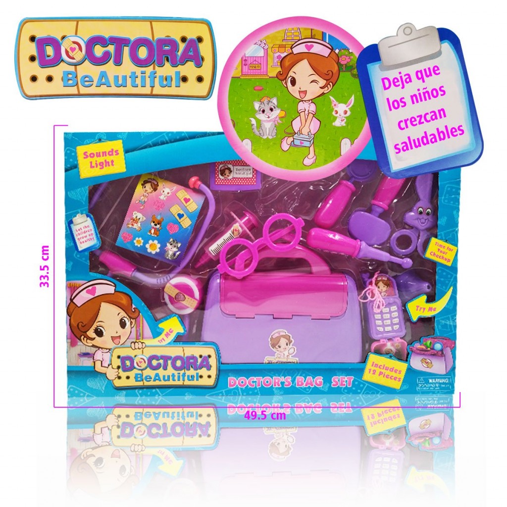 JUEGO MALETA DOCTORA JUGUETE INFANTIL SET MEDICO SONIDO LUCES DIDÁCTICO
