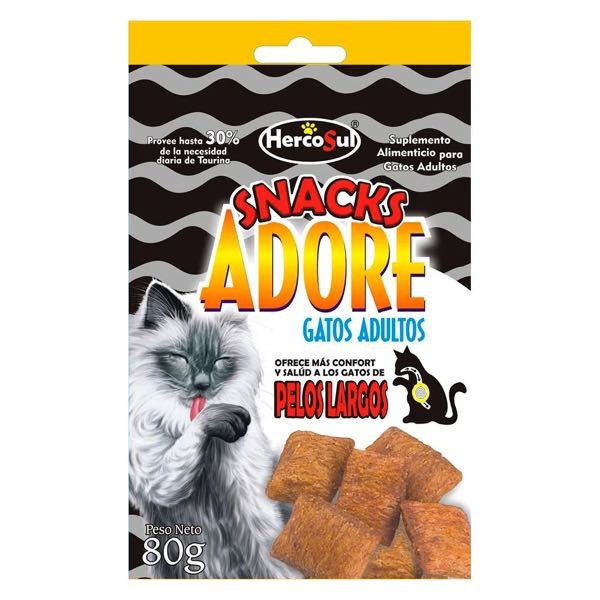 SNACK PARA GATOS PELOS LARGOS ADORE*80GR