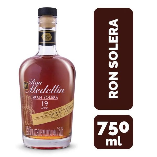 RON MEDELLIN GRAN SOLER 19 AÑO x 750ML
