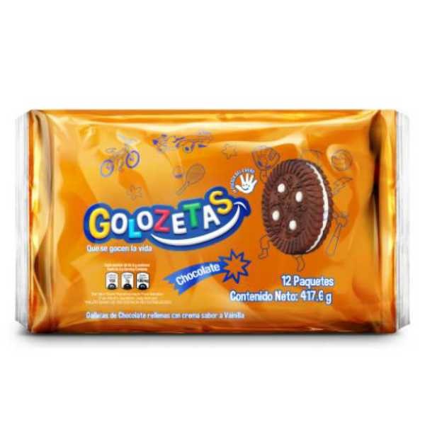 Galletas Golozeta, sabores fresa, chocolate,limon y vainilla