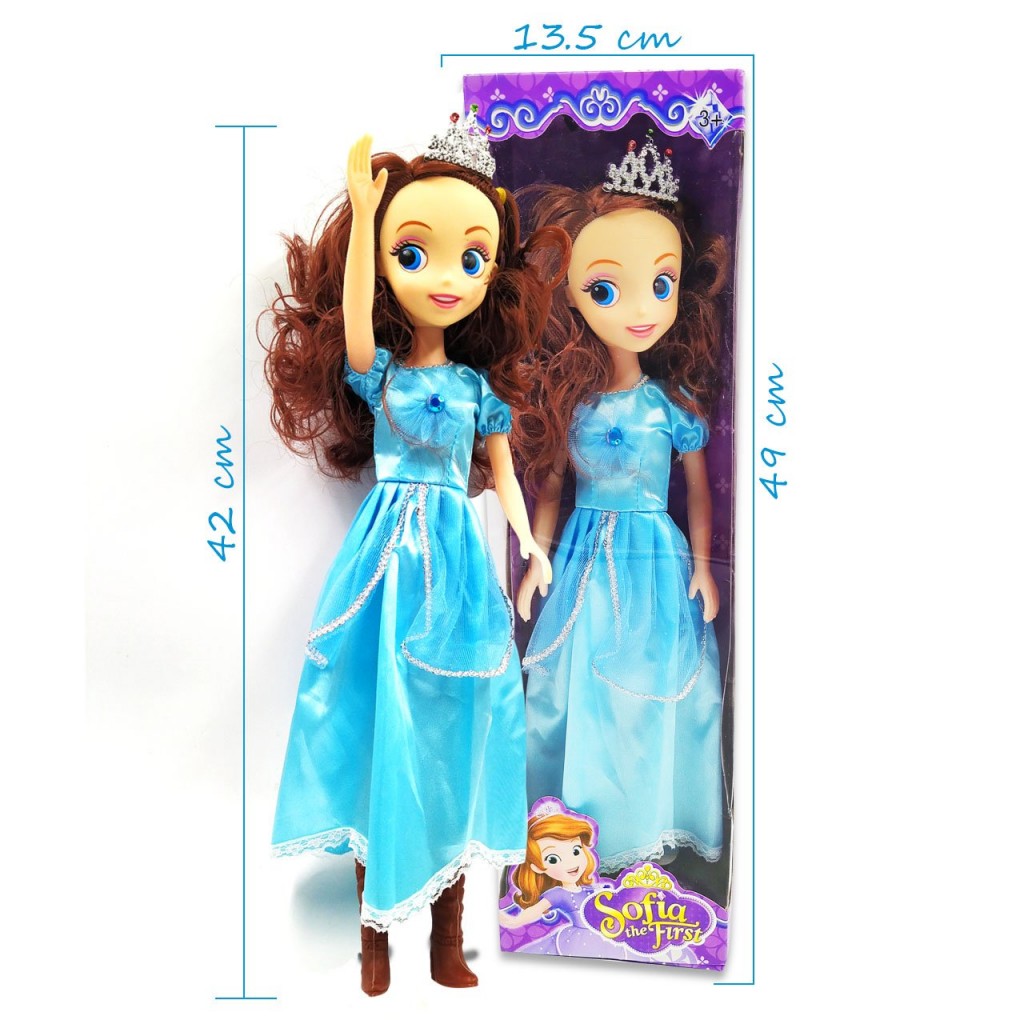 MUÑECA PRINCESA SOFÍA VESTIDO AZUL JUGUETERÍA MUSICAL  NIÑAS JUGUETE DJ3605