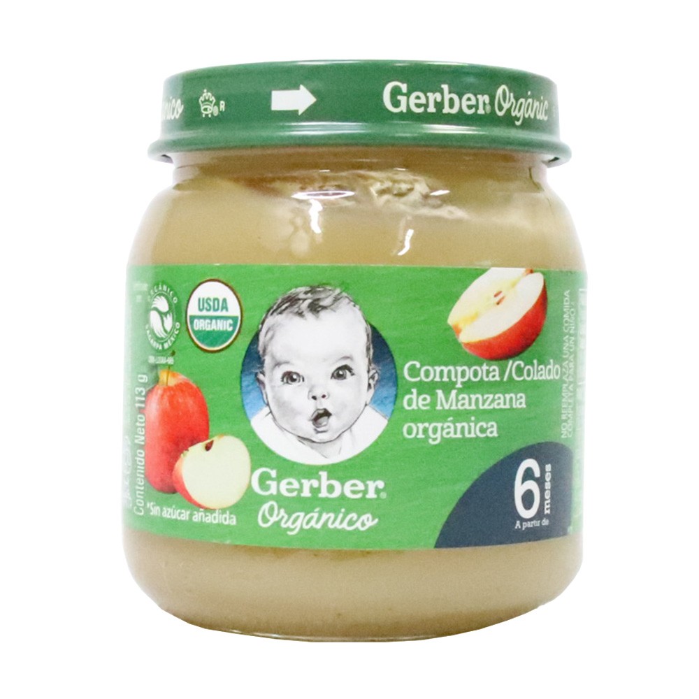 COMPOTA MANZANA ORGANICA GERBER*113GR