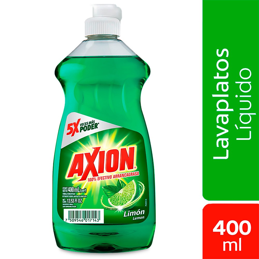 LAVAPLATOS LIQUIDO AXION LIMON  x 400ML